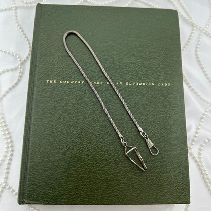 Vintage Silver Watch Chain with Pocket Watch or Fob Clip