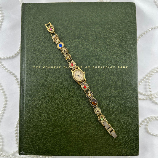 Rare Vintage Gold Avon Slider Charm Watch