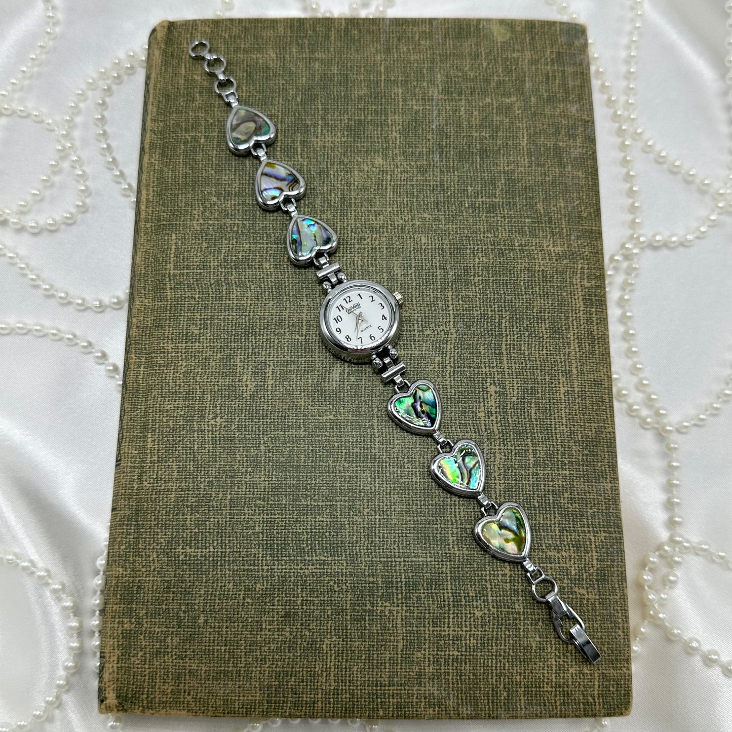 Dainty Silver Abalone Heart Watch