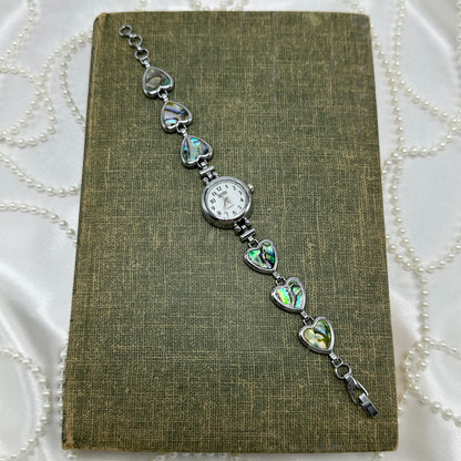Dainty Silver Abalone Heart Watch