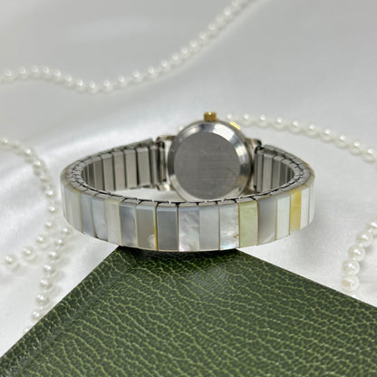 Mother of Pearl Abalone Gold Watch with Round Dial