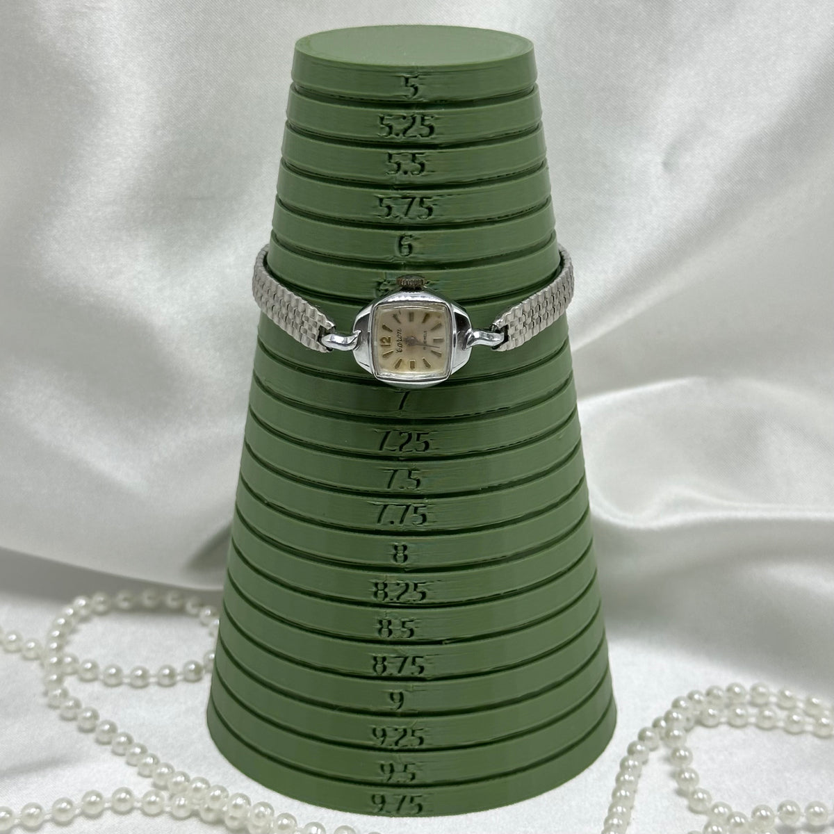 Dainty Vintage Silver Caron Wind-Up Cocktail Watch