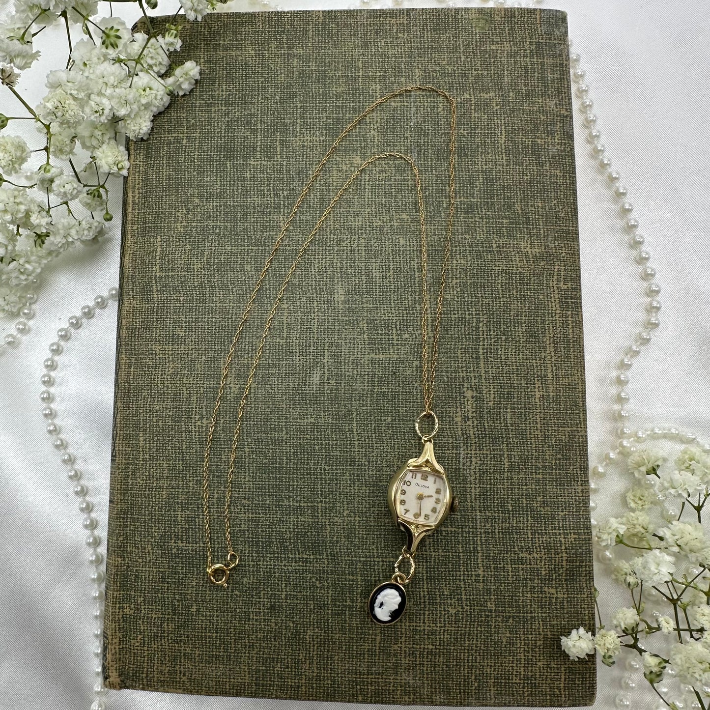 1960's Cameo Watch Necklace