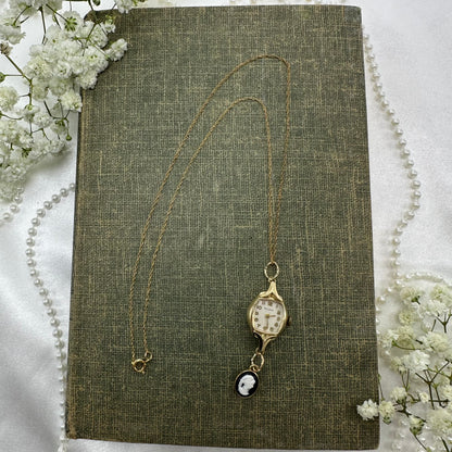 1960's Cameo Watch Necklace