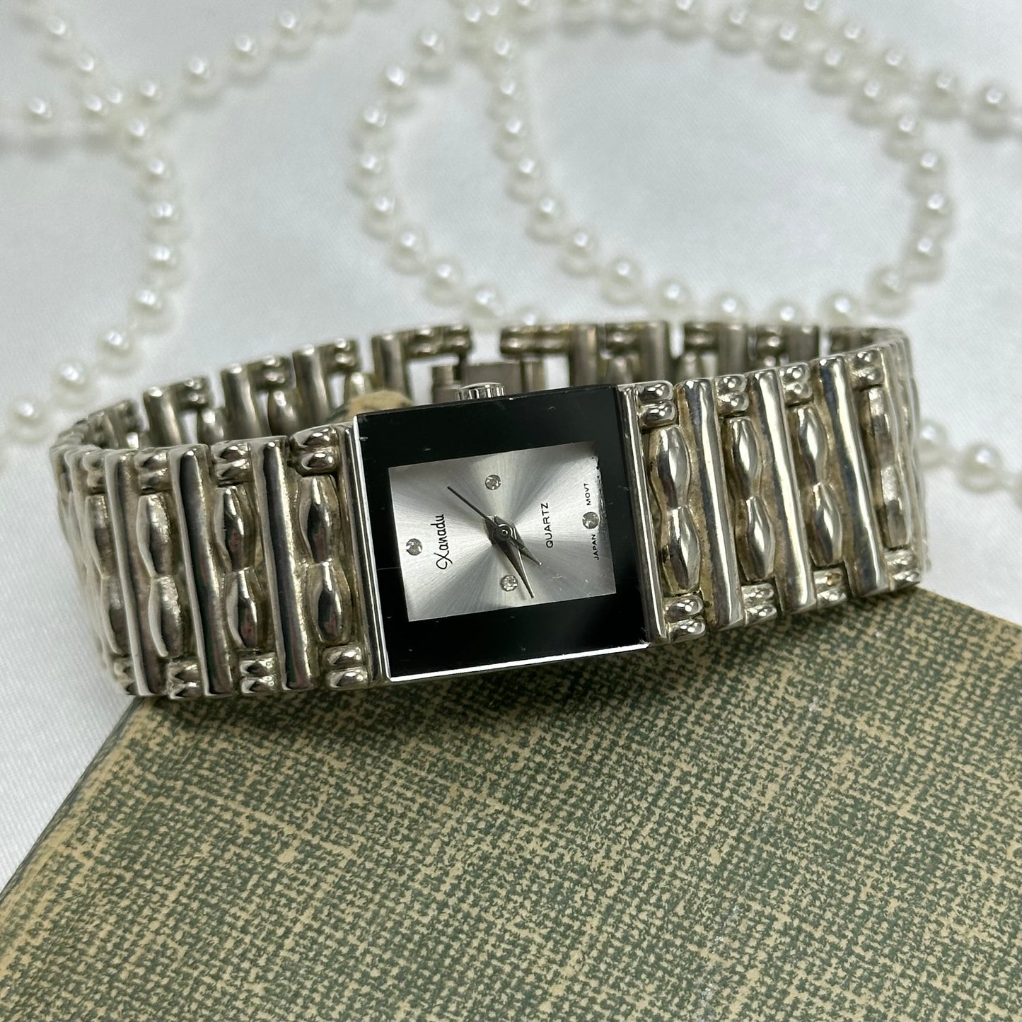 Silver Square Dial Watch with Bracelet Band