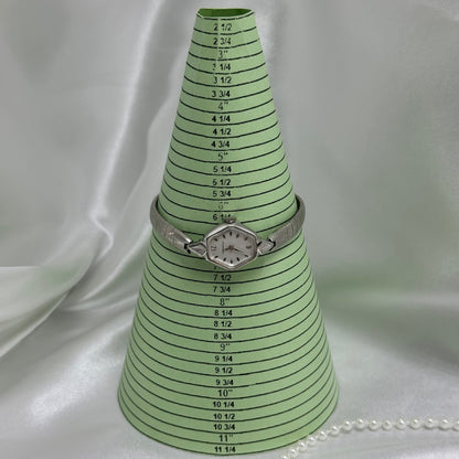 1975 Silver Wind-Up Caravelle Cocktail Watch with Detailed Band
