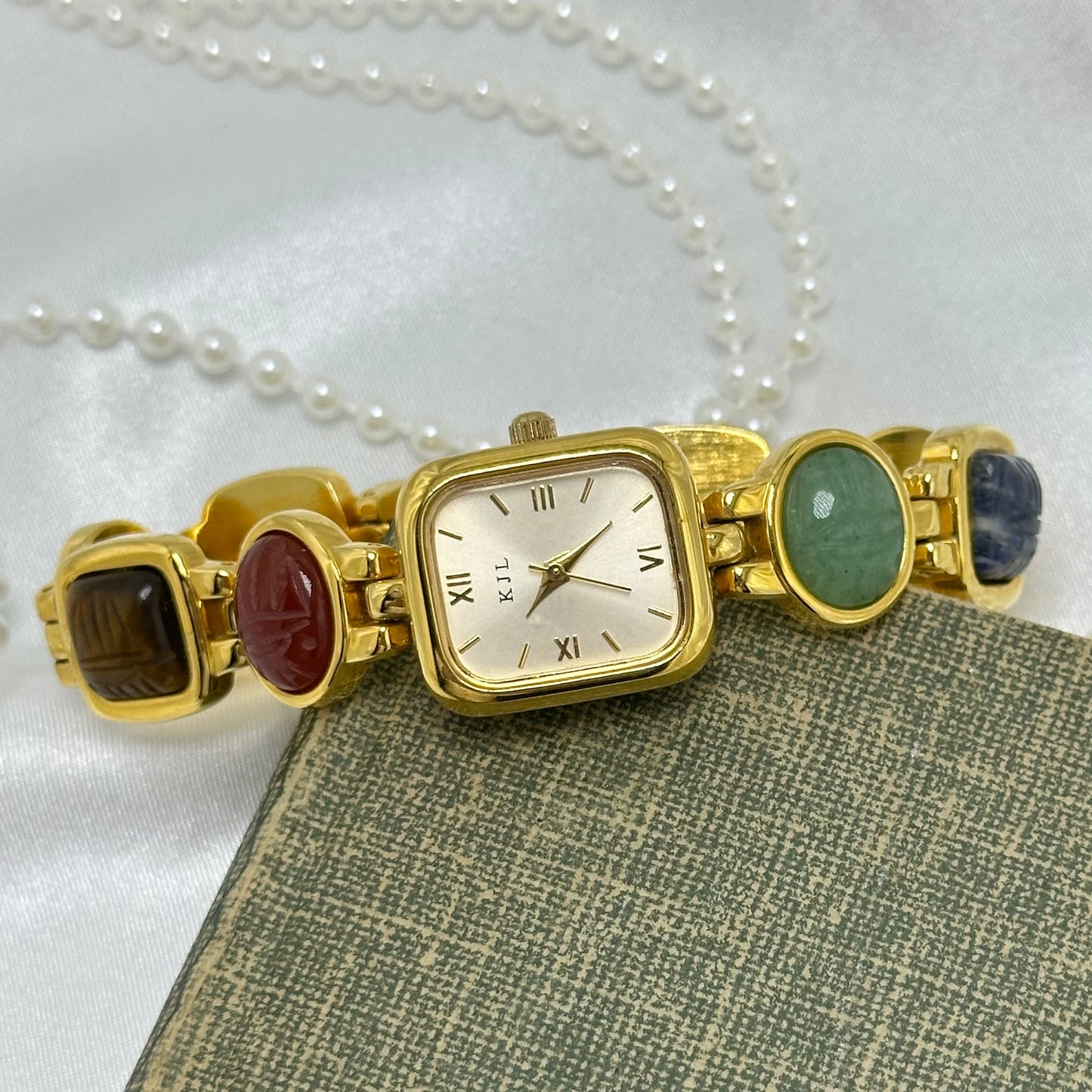 Gold Kenneth Jay Lane Scarab Watch
