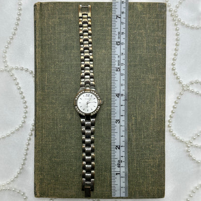 Silver Diamanté Round Dial Kim Rogers Watch