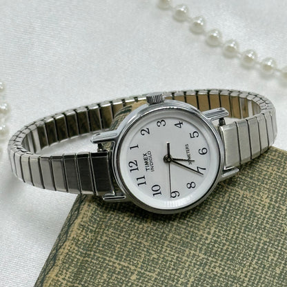 Classic Silver Round Dial Timex Watch