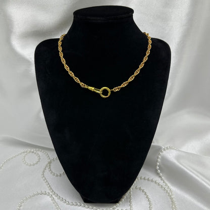 1960's Vintage Gold Twisted Metal Watch Chain with Dog Clip Clasp