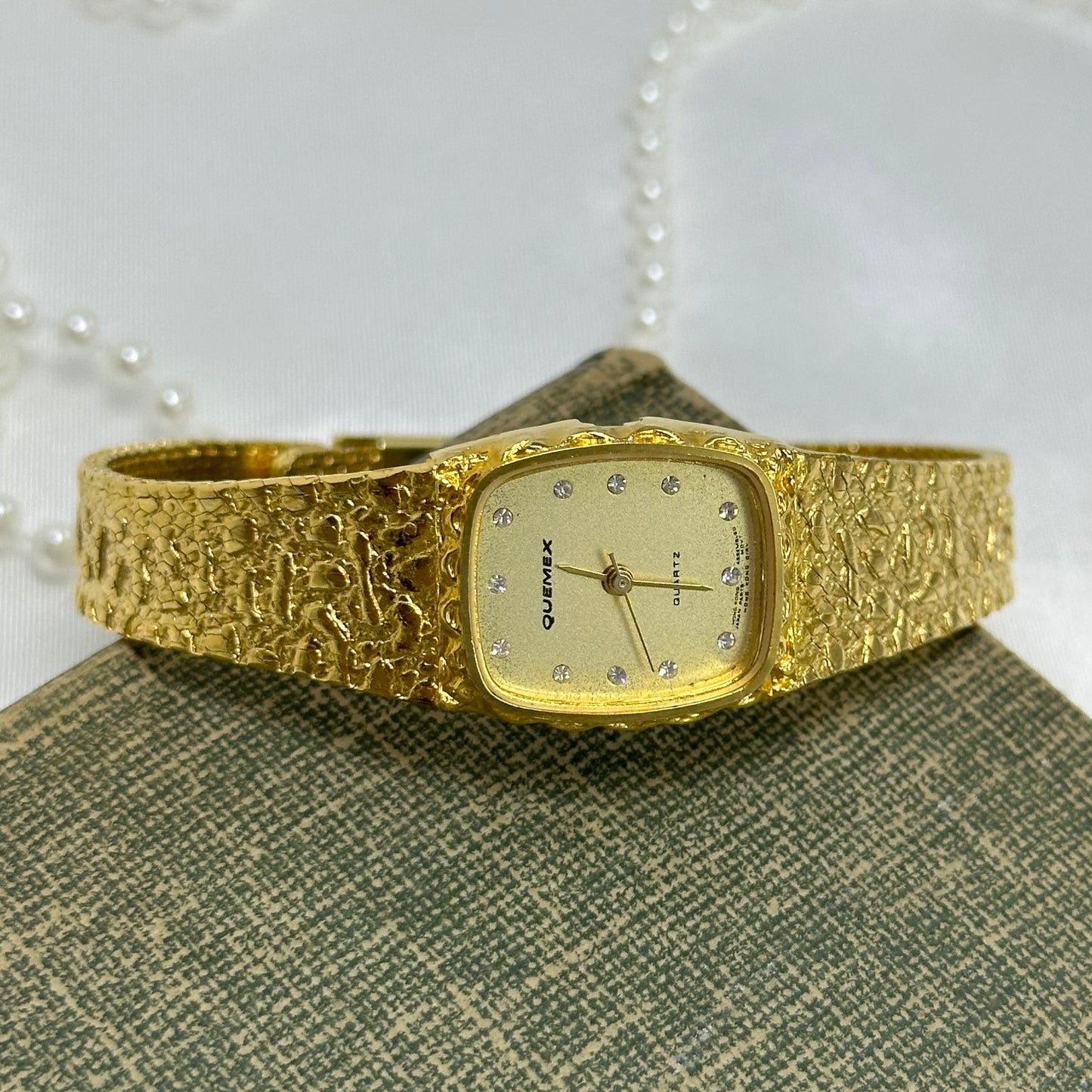 Gold Nugget Square Dial Watch