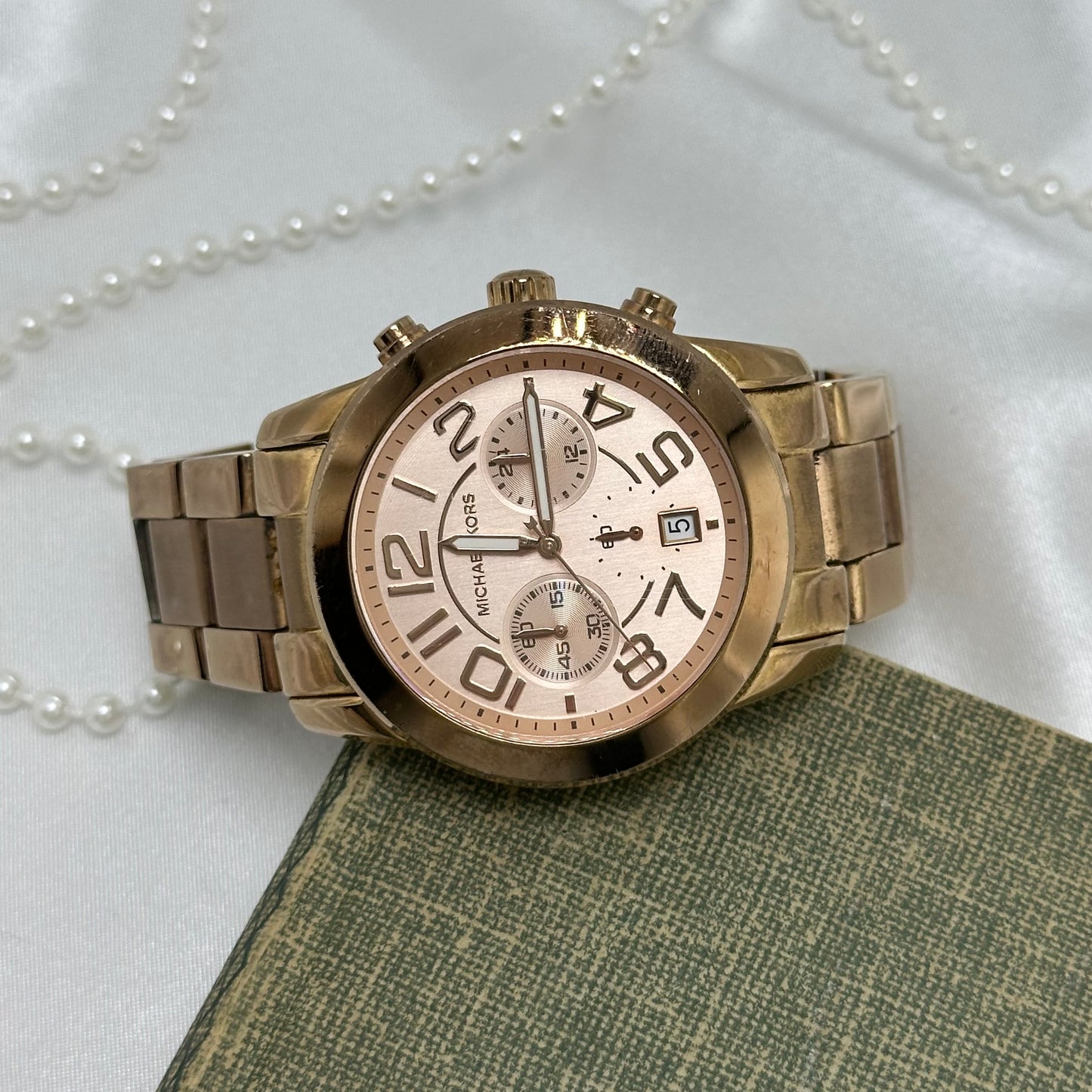 Rose Gold Michael Kors Runway Watch with Date Display
