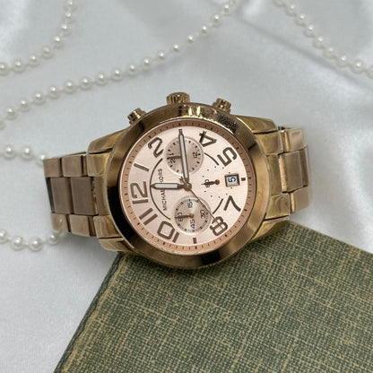 Rose Gold Michael Kors Runway Watch with Date Display