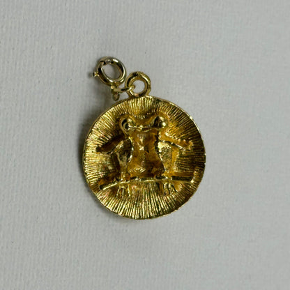 Vintage Gold Love Birds Charm