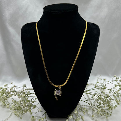 Necklace and Bracelet with Crystal Slide Pendant