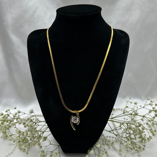 Necklace and Bracelet with Crystal Slide Pendant