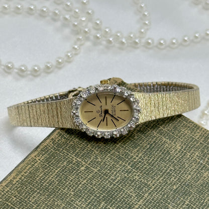 Gold Diamanté Deauville Oval Dial Watch