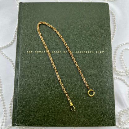 1960's Vintage Gold Twisted Metal Watch Chain with Dog Clip Clasp