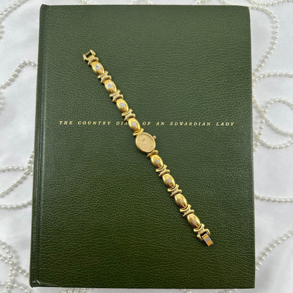 1990's Vintage Gold Pulsar Watch with Oval Dial
