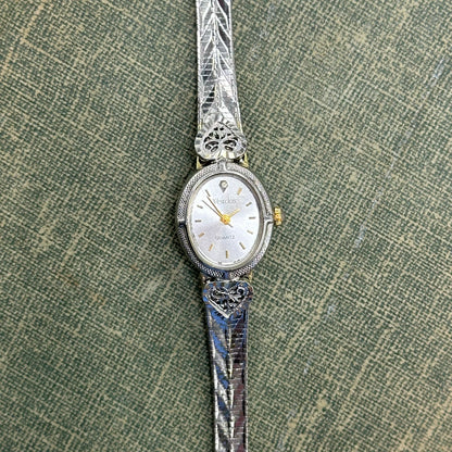 Filigree Two-Tone Heart Watch