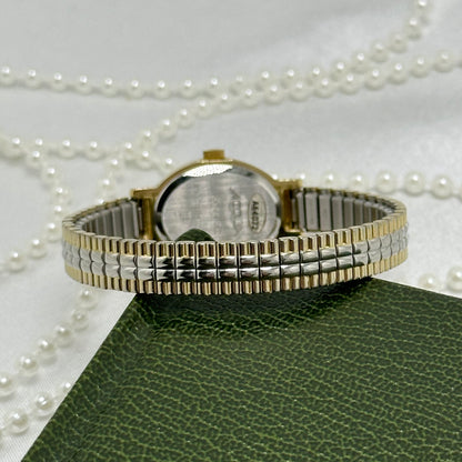 Dainty Two-Tone Oval Dial Acqua Watch