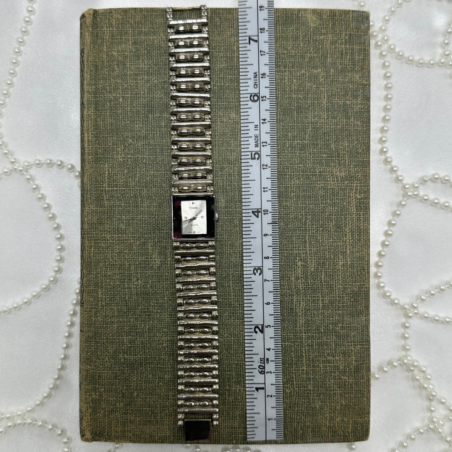 Silver Square Dial Watch with Bracelet Band