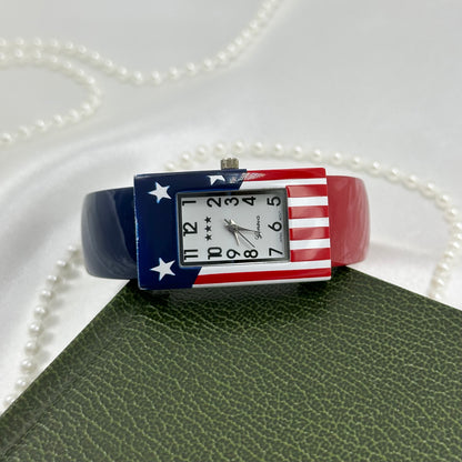 Vintage American Flag Gevena Cuff Watch