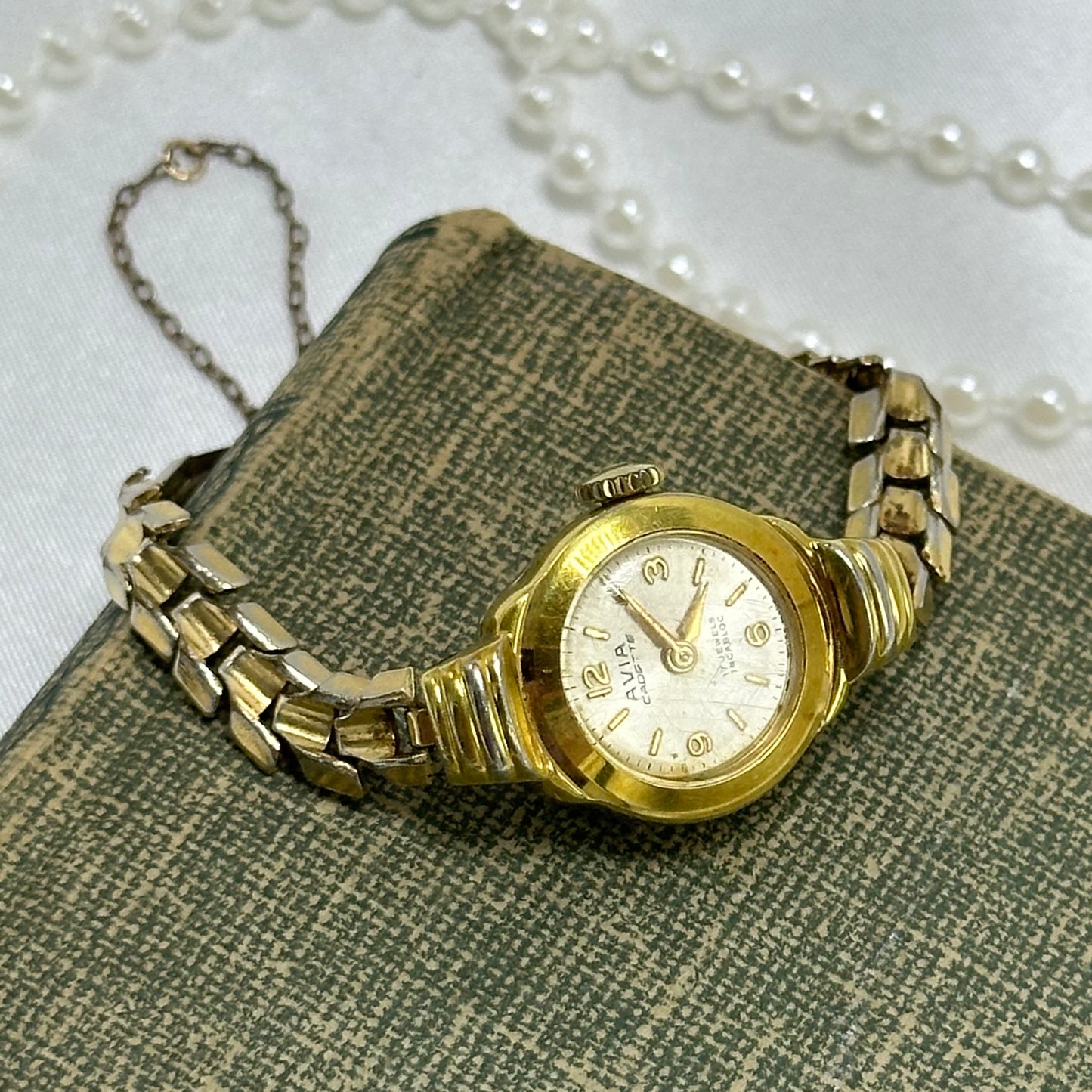 Dainty Vintage Gold Wind-Up AVIA Watch