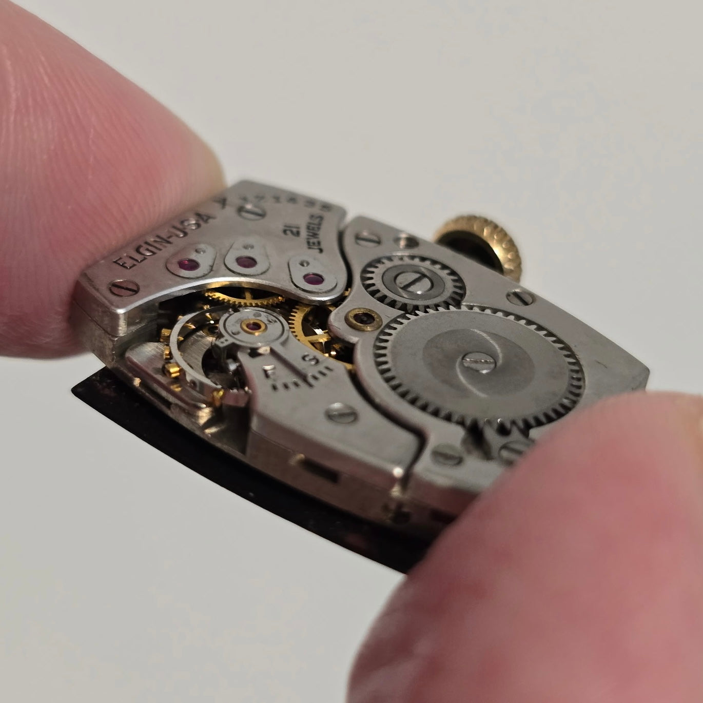 1950's Vintage 14k GF Lord Elgin 21 Jewels Black Dial Watch