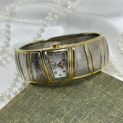 Sleek Two-Tone Cuff Watch