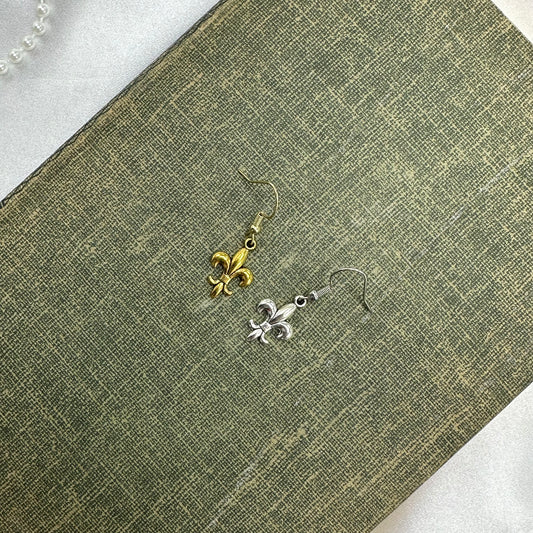 Two-Tone Fleur-de-lis Earrings