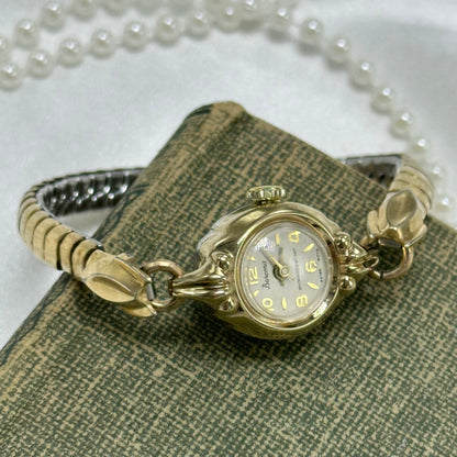 1950's Dainty Gold Wind-Up Bercona Cocktail Watch