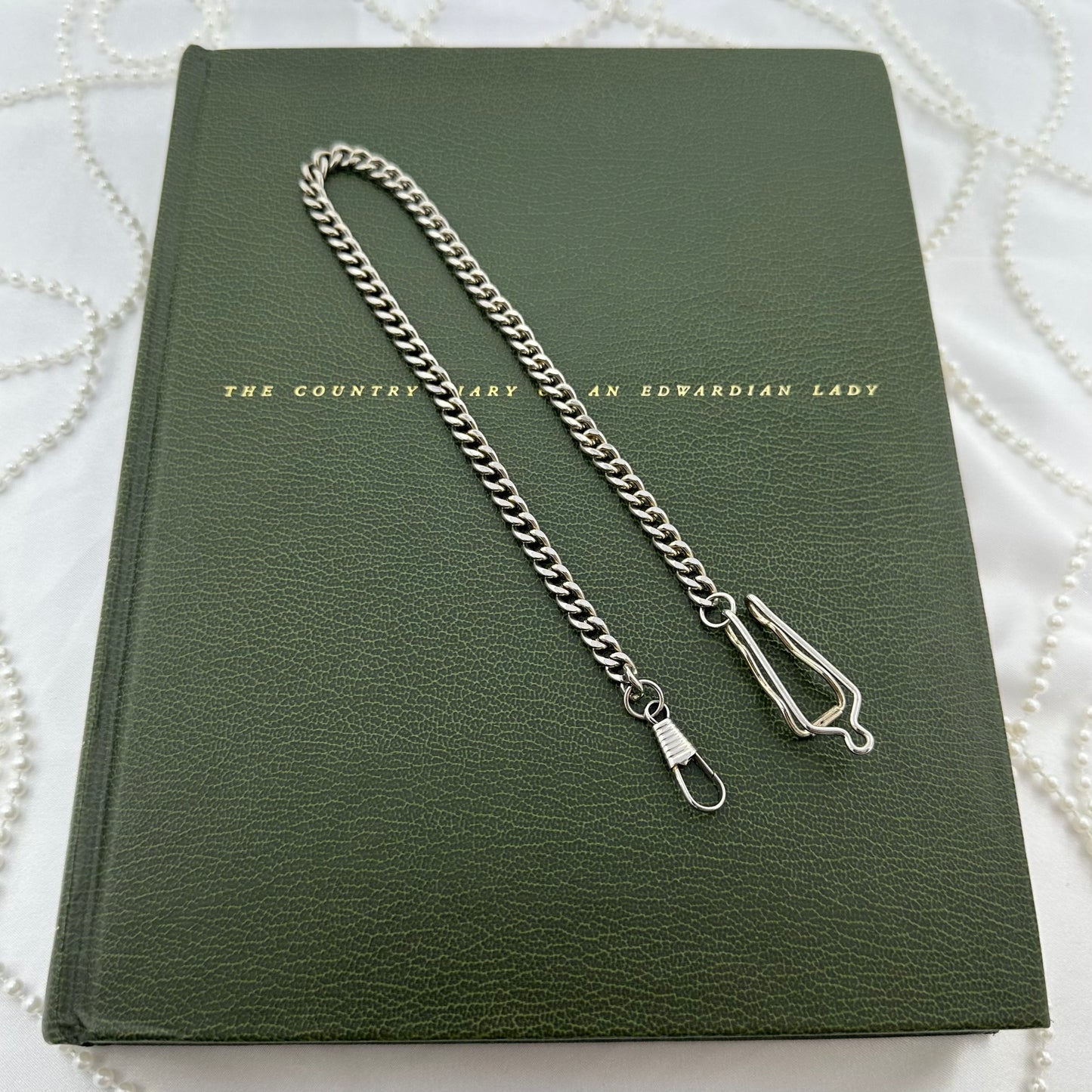 Vintage Silver Watch Chain with Pocket Watch or Fob Clip