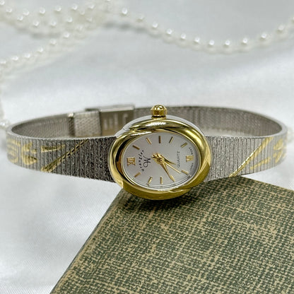 Two-Tone Oval Dial Tulip Watch