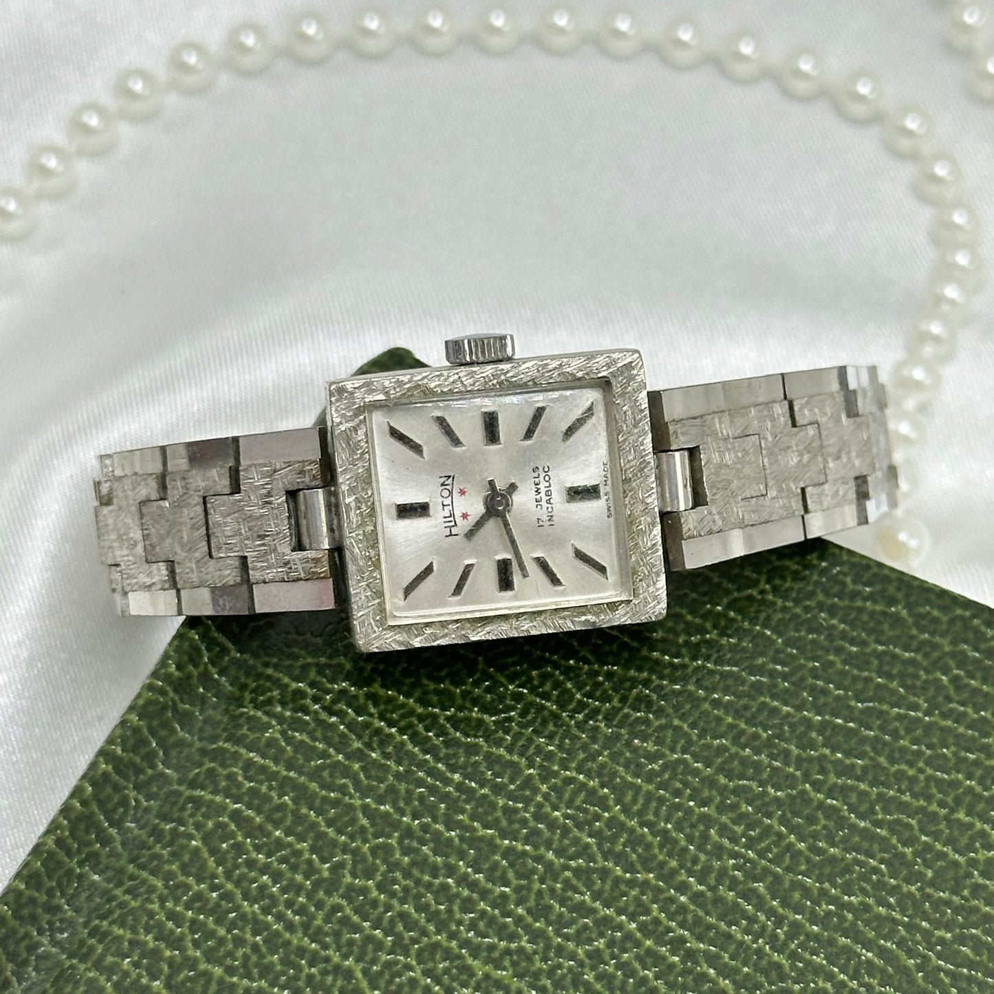 Vintage Wind-Up Silver Square Dial Watch