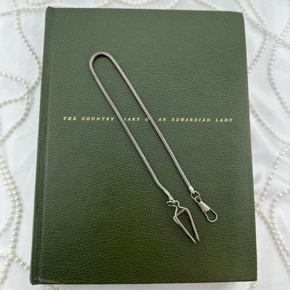 Vintage Silver Watch Chain with Pocket Watch or Fob Clip