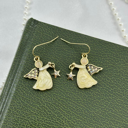 AB Angel Gold Dangle Earrings