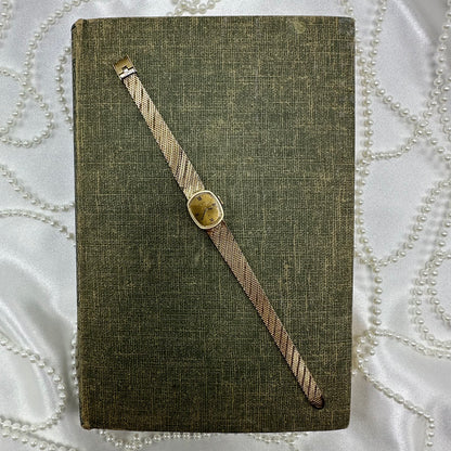 Slender Gold Vintage Wind-Up Elgin Watch with Roman Numeral Markers