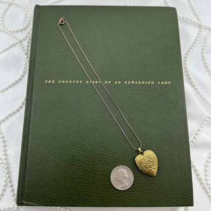Vintage Gold “Love Forever” Heart Locket Necklace
