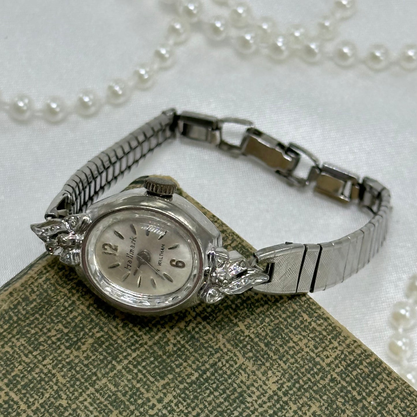 10k RGP Silver Wind-Up Hallmark by Waltham 1950's Cocktail Watch