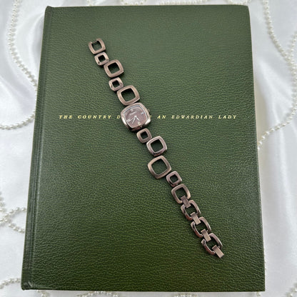 Geometric Square Band Vintage Chocolate Brown Fossil Watch