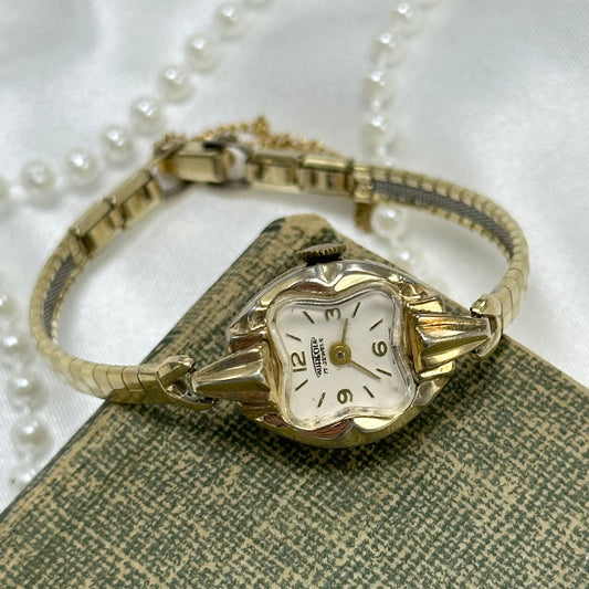Gold 1970's Aureole Wind-Up Cocktail Watch