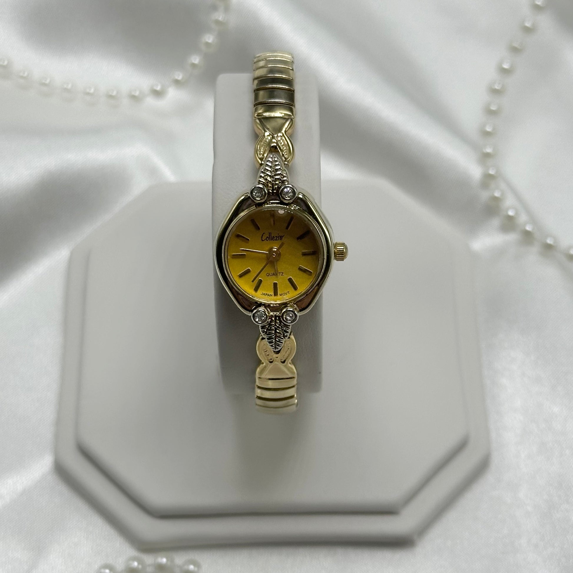 Gold Dial Diamanté Watch