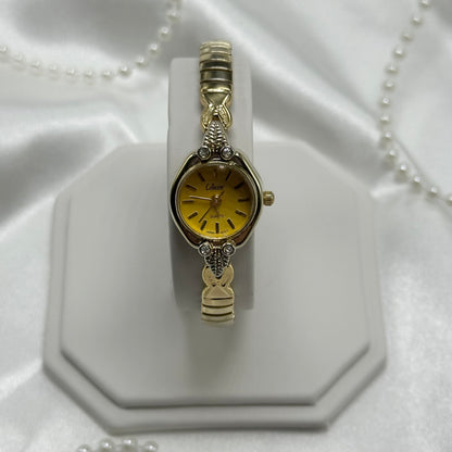 Gold Dial Diamanté Watch