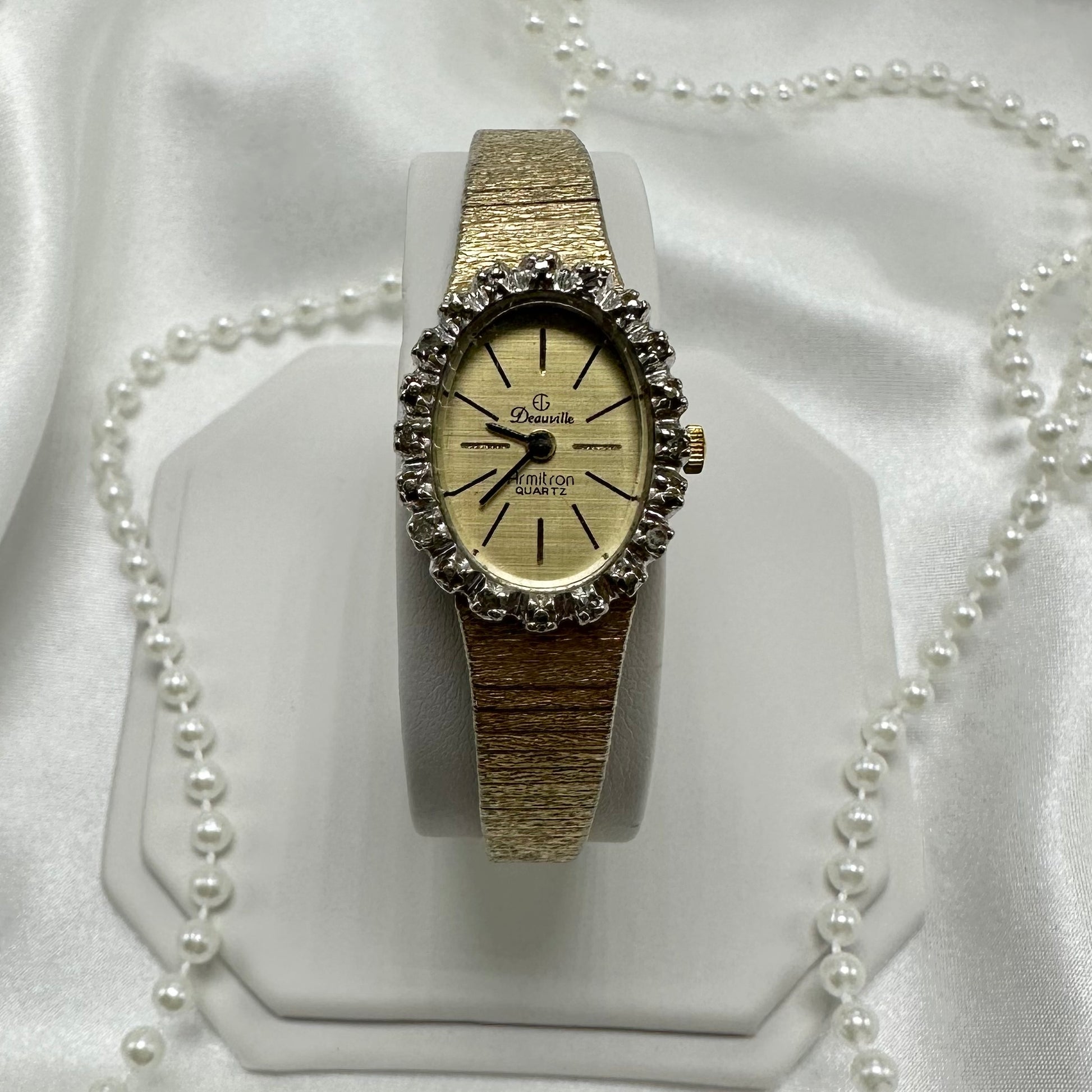 Gold Diamanté Deauville Oval Dial Watch