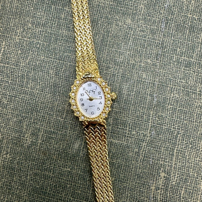 Gold Diamanté Heart Watch