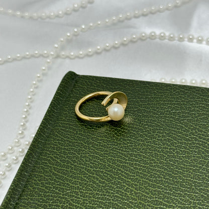 Gold Faux Pearl Ring