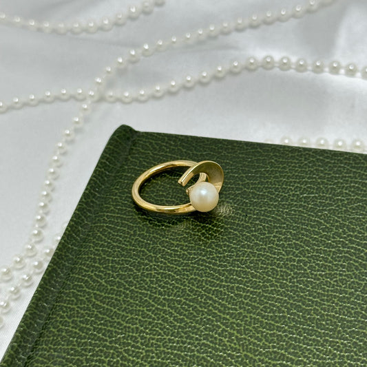 Gold Faux Pearl Ring