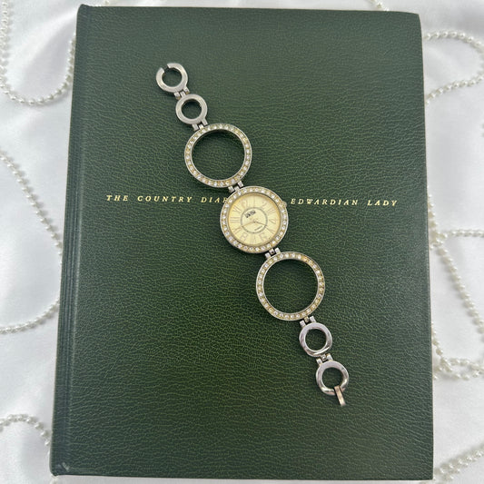 Gold Figaro Milano Diamanté Circle Watch