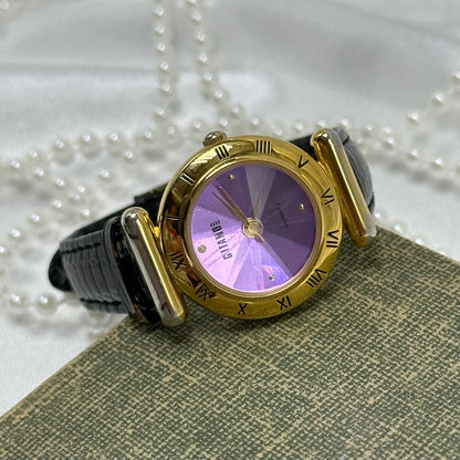 Gold Gitano Purple Diamond Dial Watch